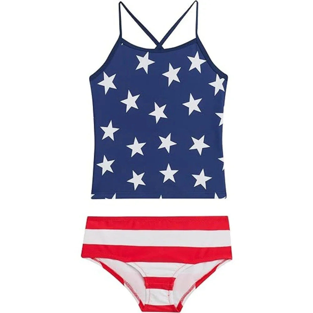 New Kanu Surf Girls Size 4 Melanie Beach Sport USA UPF 50+ Tankini Swim Suit